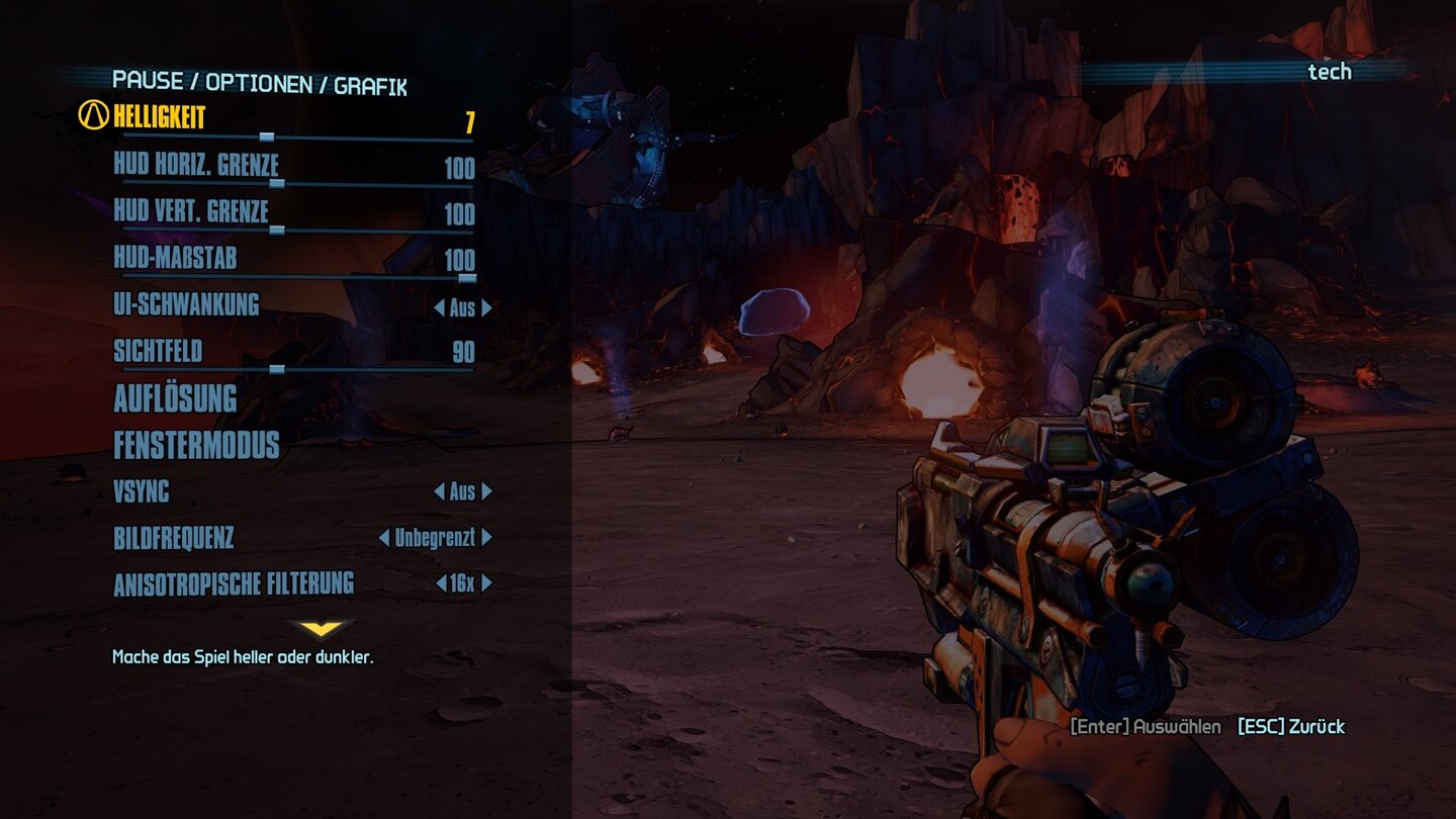Borderlands The Pre-Sequel - Grafikmenue 1