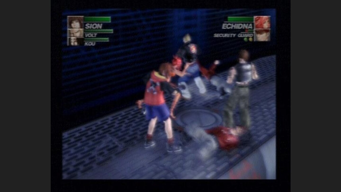 Fighting Echidna and her squad of rent-a-cops.