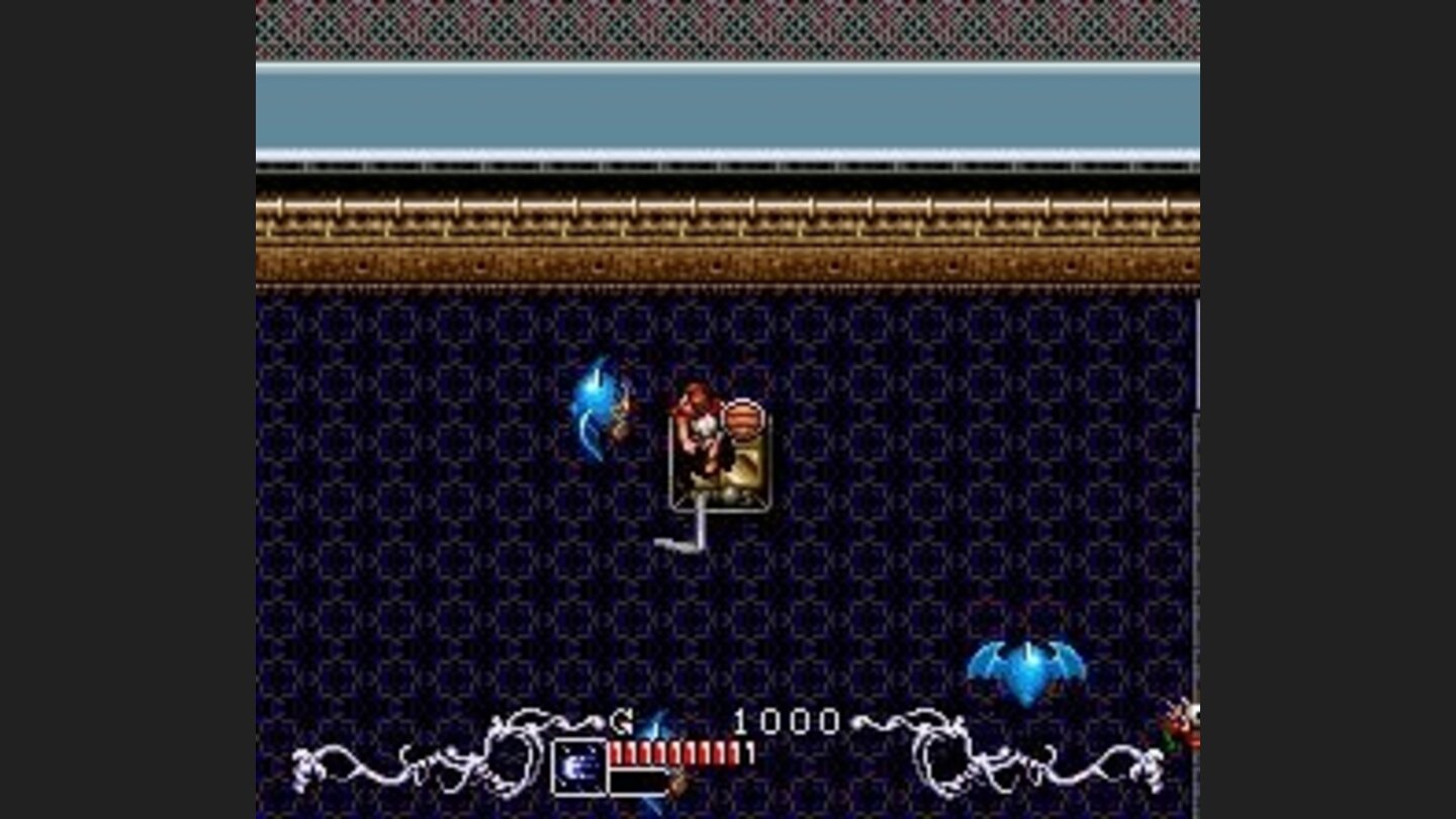 Fighting blue flying guys while riding on a moving platform