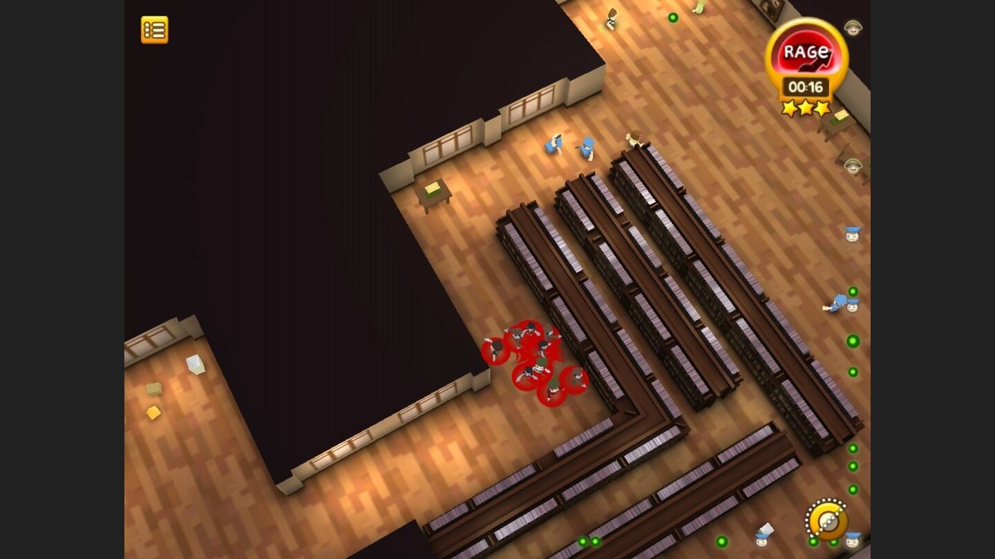 BrainsssHier müssen wir heil zum Levelausgang kommen. Doch gleich zwei Polizisten versperren der noch recht kleinen Untoten-Horde den Weg.