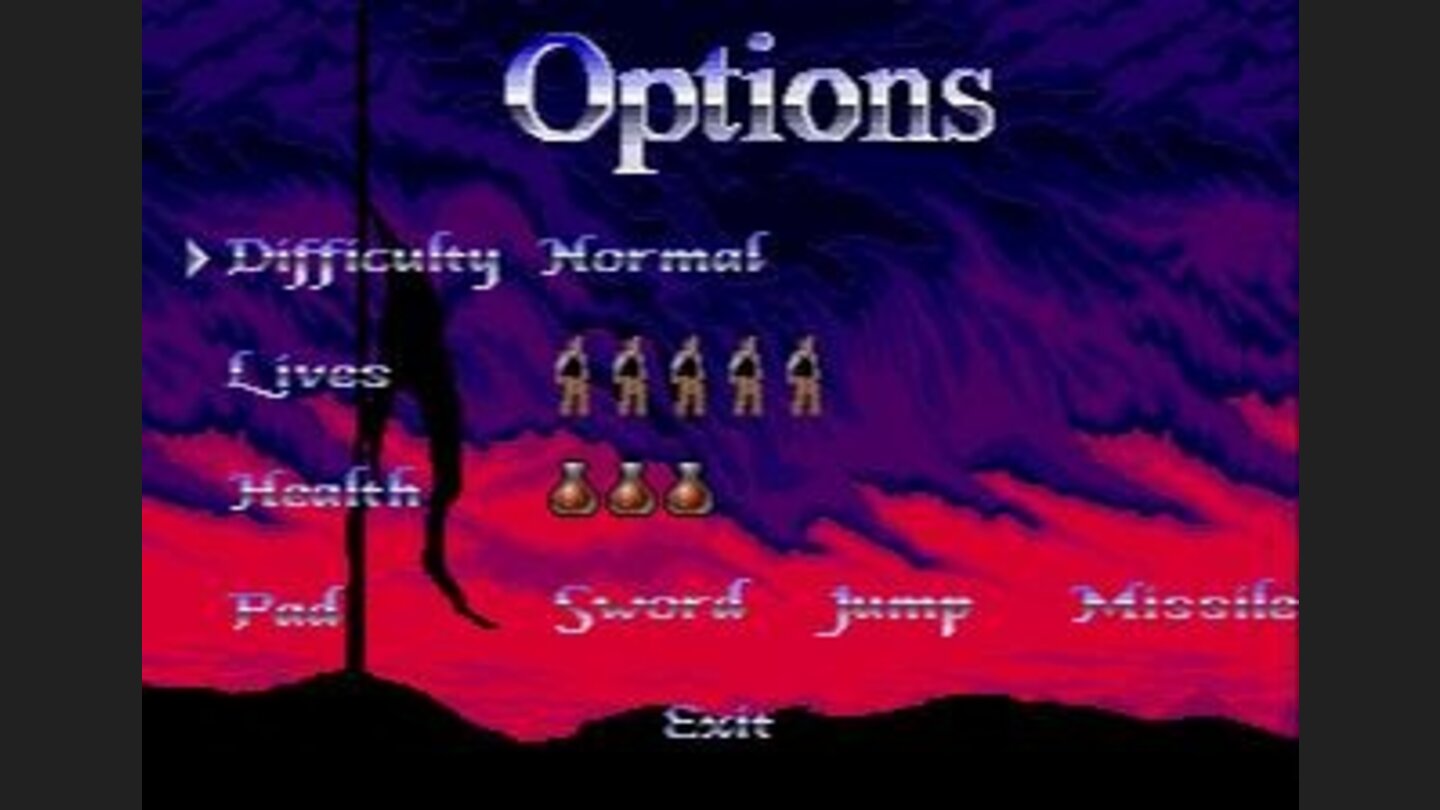 Options menu
