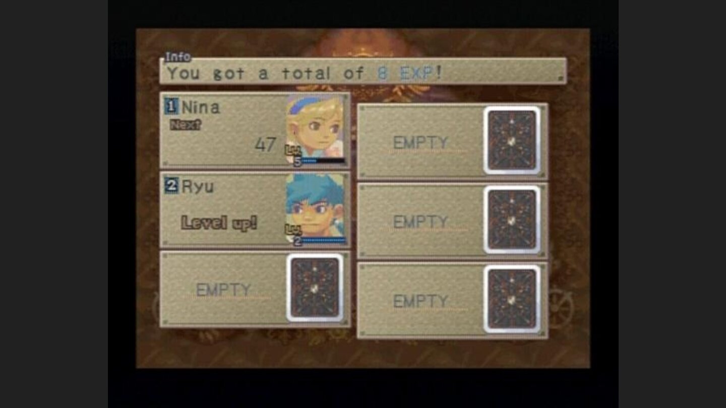 Leveling up after the battle.