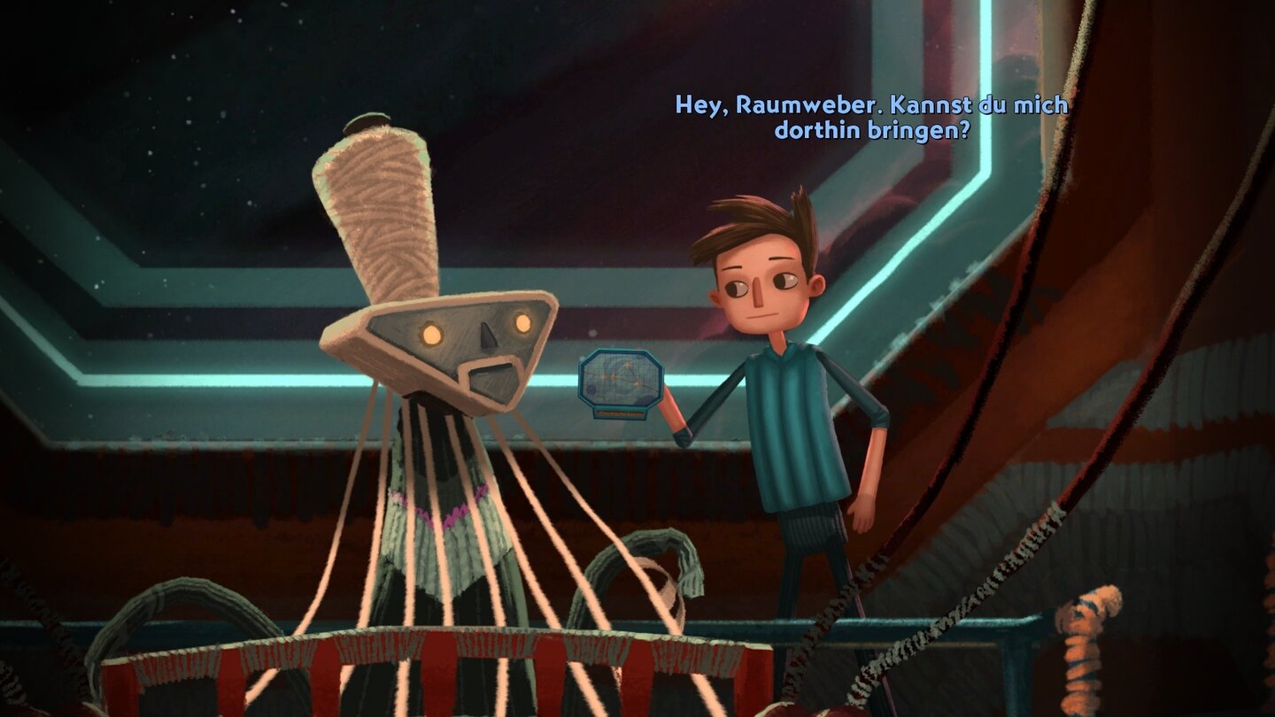 Broken AgeDer Raumweber ist der Navigator in Shays Schiff. Skurrile Wesen wie er begegnen uns in Broken Age häufig.