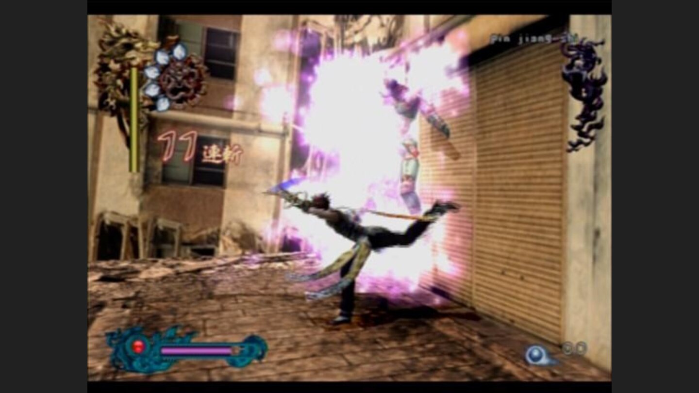Finishing strike and bounding enemy onto the wall