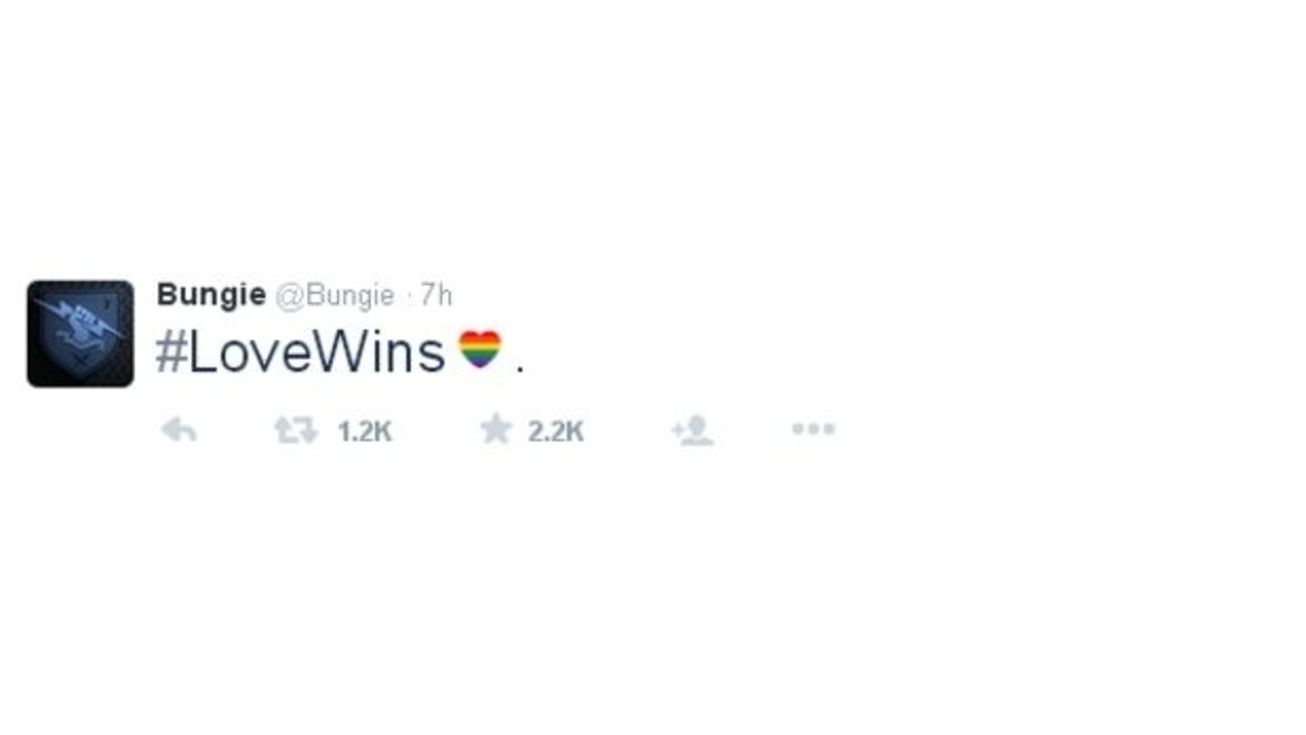 Bungie
Tweet zu #LoveWins