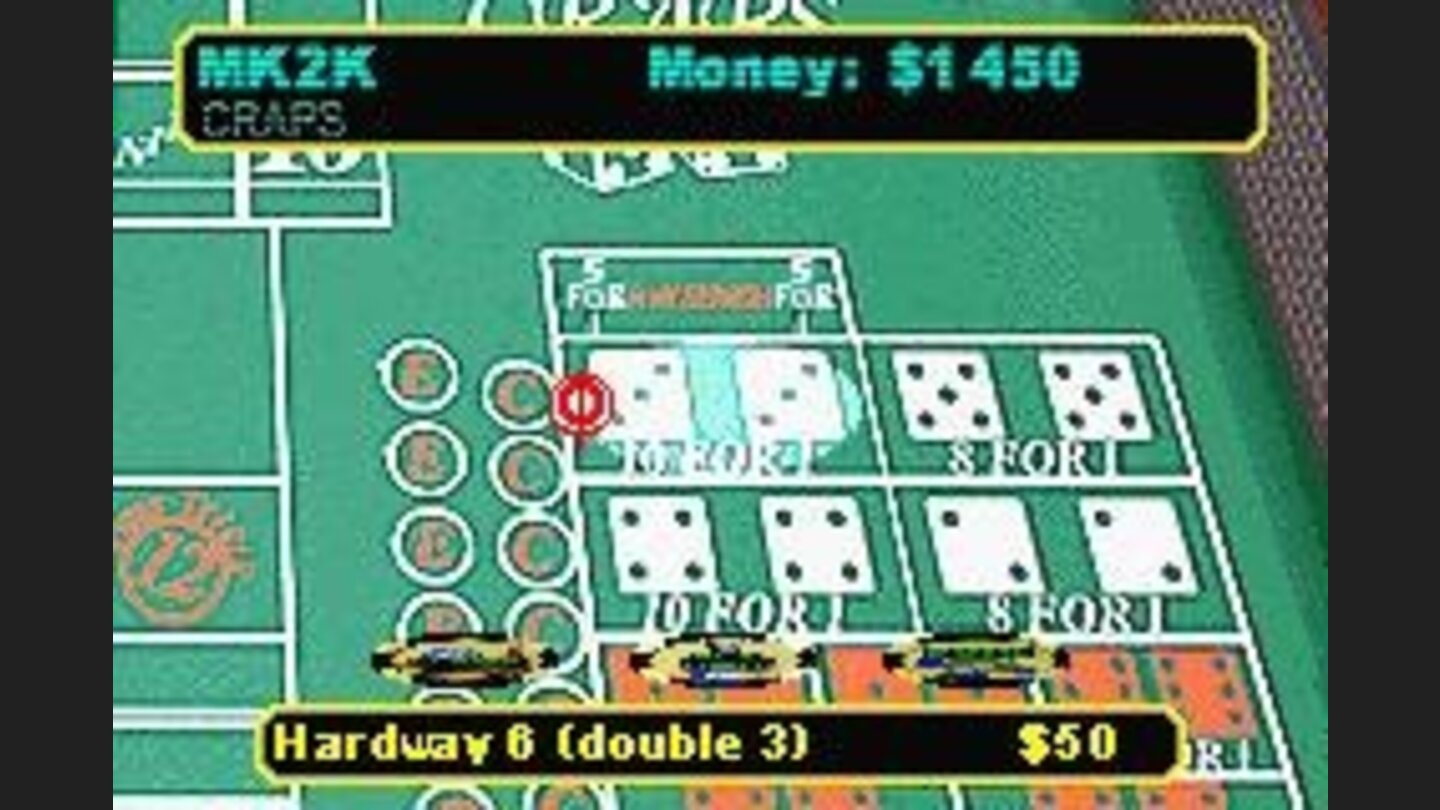 Place some bets at the craps table.