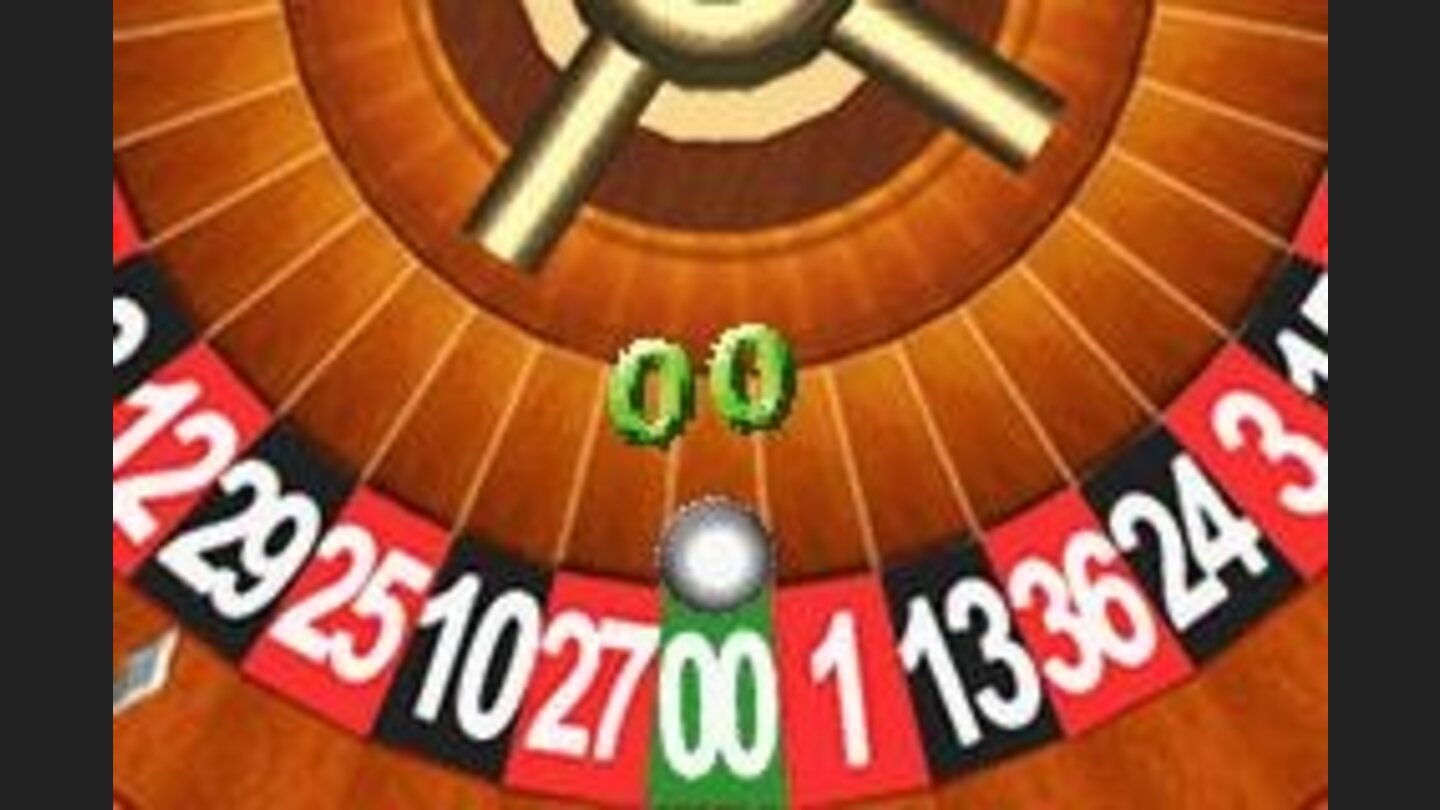 The roulette stops at a double zero.