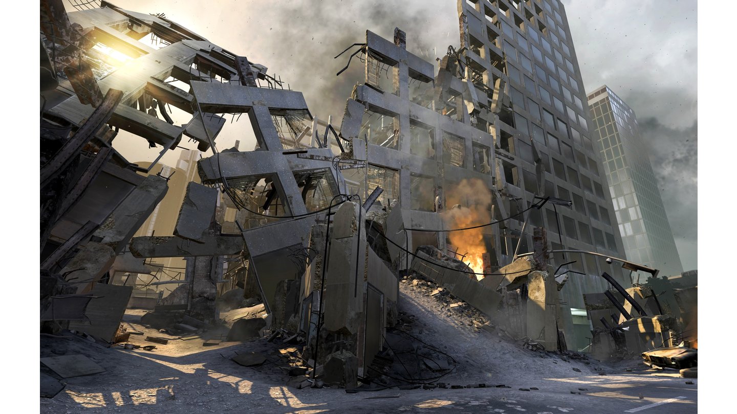 Call of Duty: Black Ops 2Viele der Häuser in Los Angeles sind zerstörbar. Das Stadtbild ist nach den Gefechten demenstsprechend kaputt.