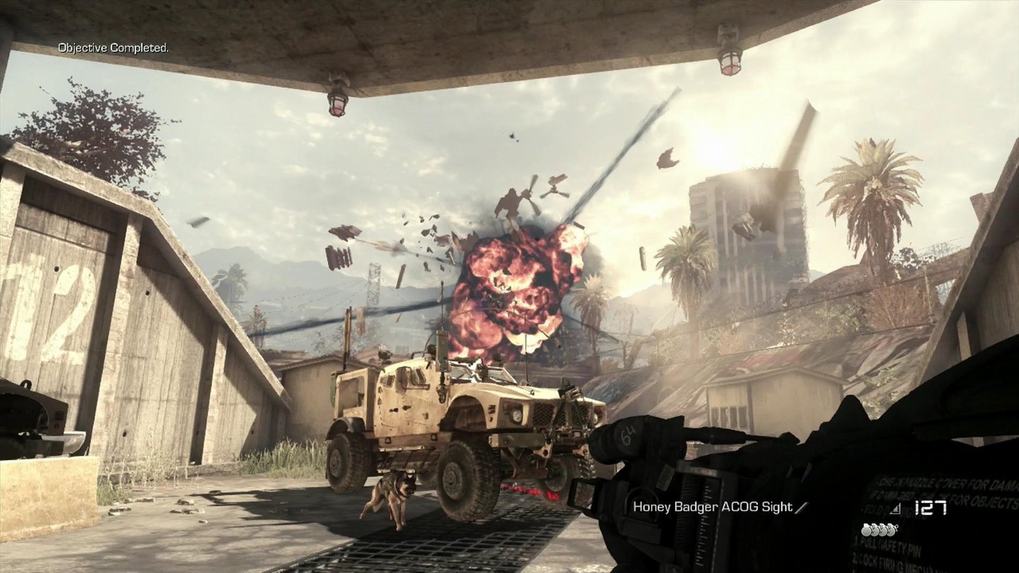 Call of Duty: Ghosts - PS4-ScreenshotsHubschrauber vom Himmel kratzen, gehört bei Call of Duty zur Tagesordnung.