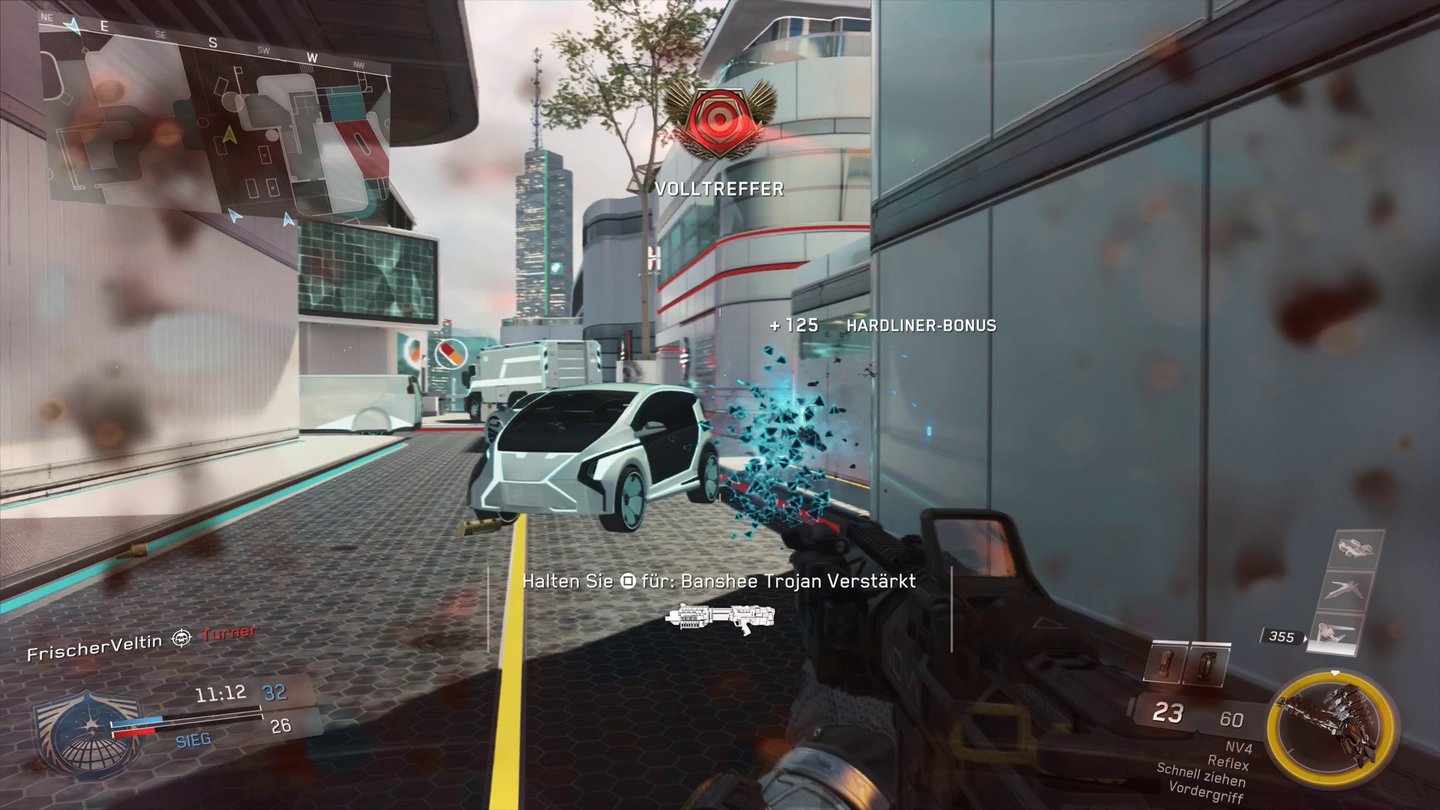 Call of Duty: Infinite Warfare Sabotage DLCAuf Neon zerfallen erledigte Gegner in viele kleine Pixel.