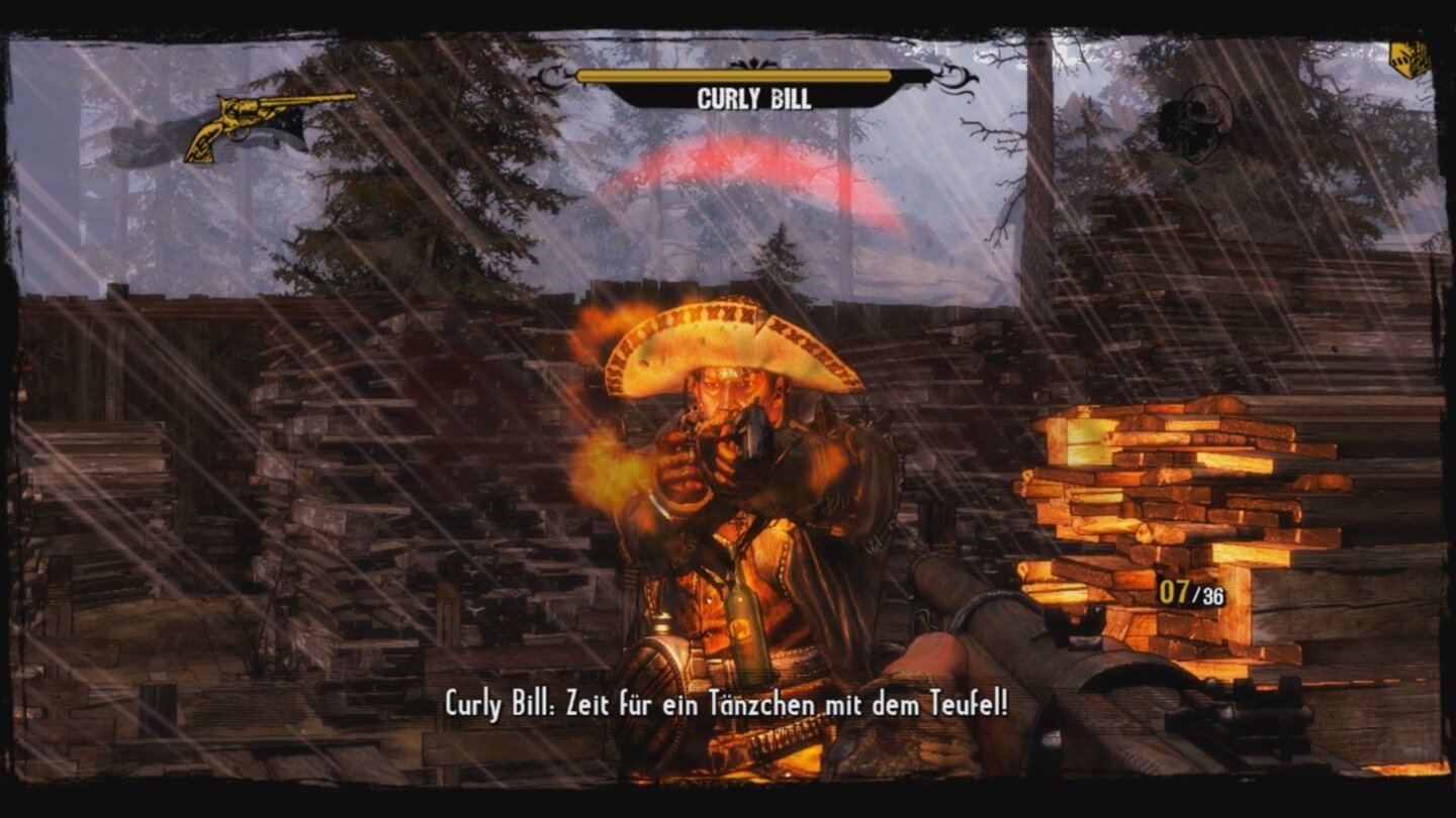 Call of Juarez: GunslingerEin paar der Gesetzlosen sind deutlich widerstandsfähiger und geben erst nach einigen Treffern klein bei.