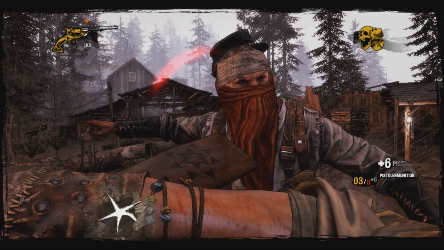 Call of Juarez: GunslingerWenn uns mal die Munition für unsere Schießprügel ausgeht, dann geben wir den Gangstern im Notfall eben im Nahkampf eins auf die Mütze.