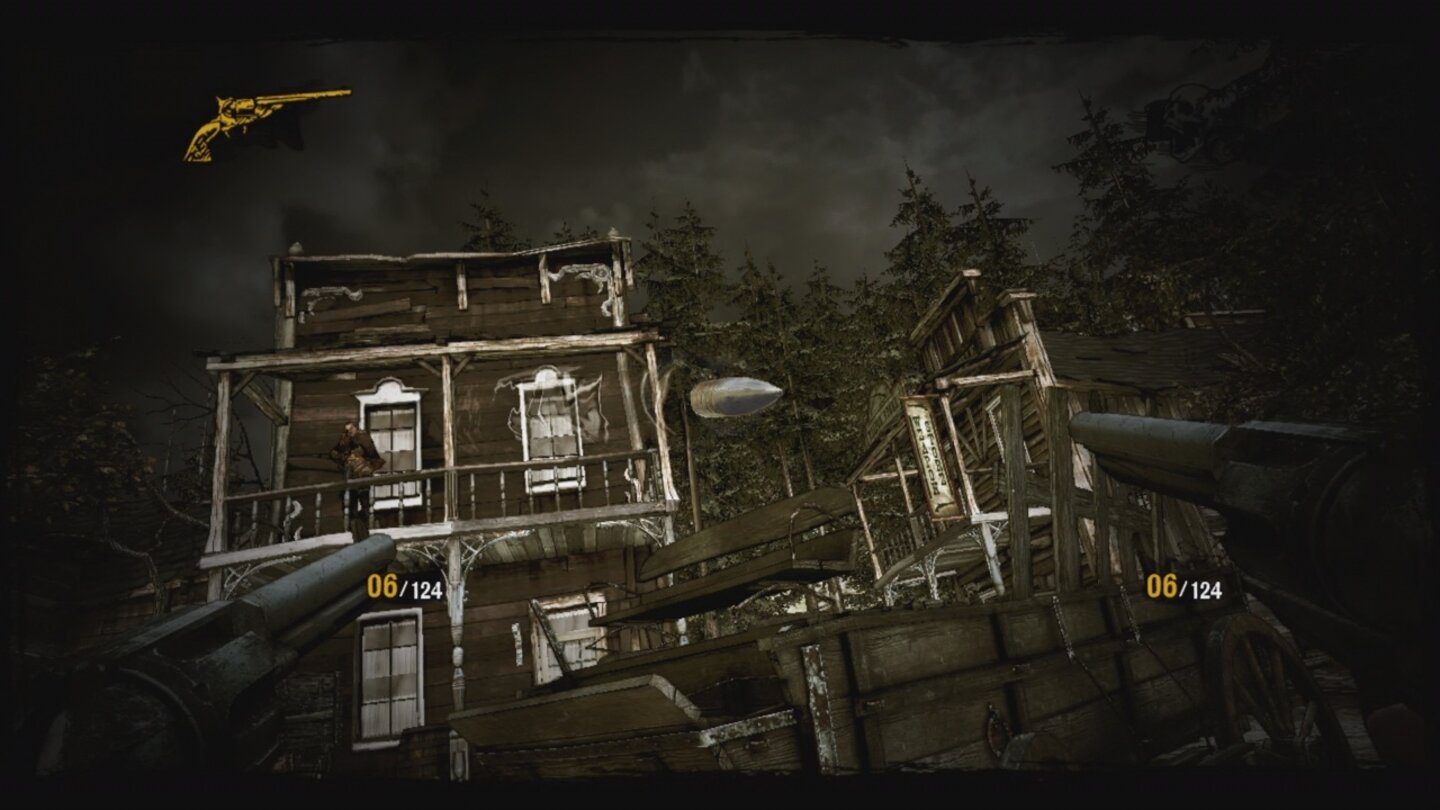 Call of Juarez: GunslingerBei aktivierter Todesahnung weichen wir heranfliegenden Geschossen im letzten Moment doch noch aus.