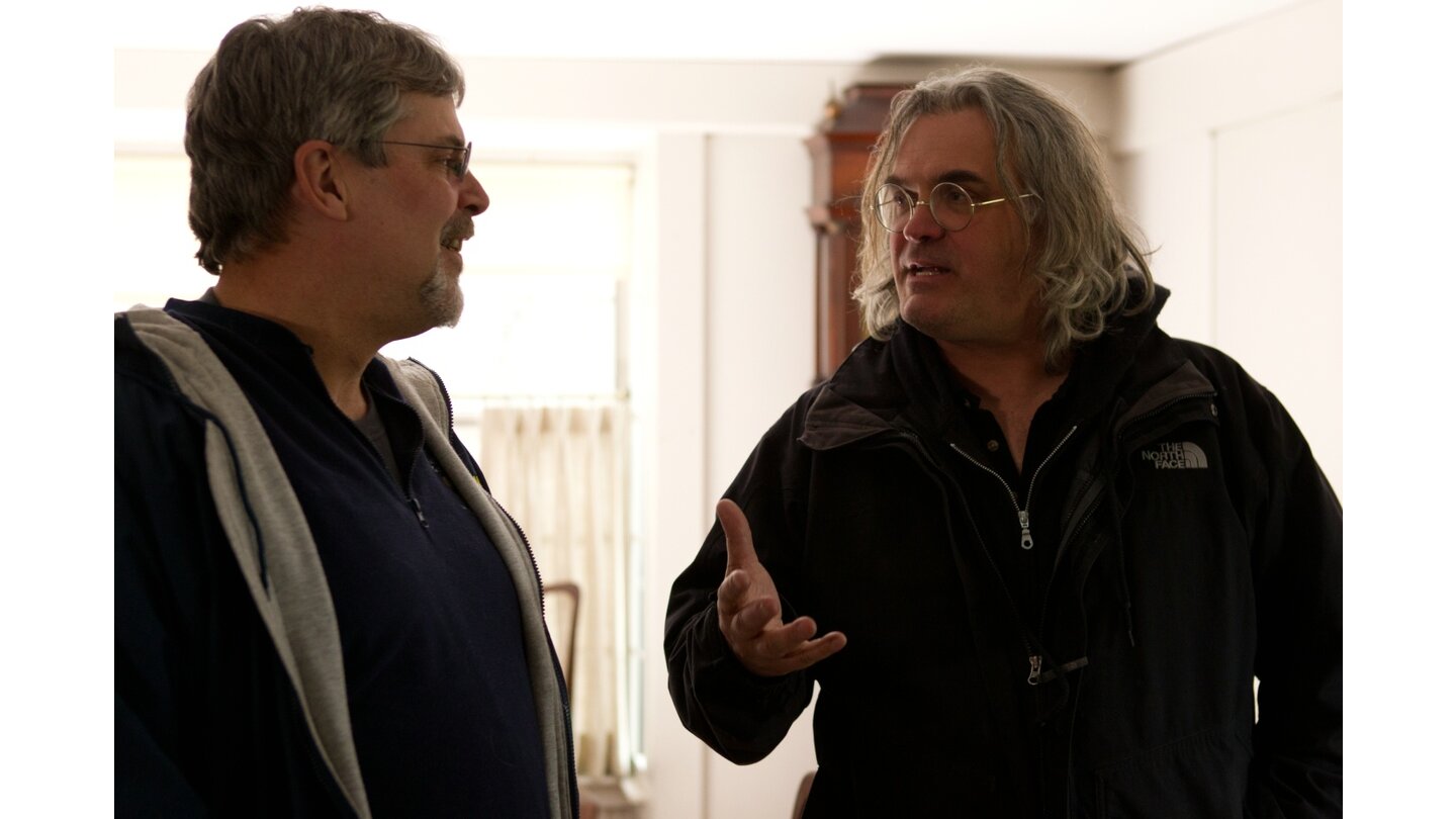 Captain PhillipsRichard Phillips und Paul Greengrass bei den Dreharbeiten. Kurze Zeit nach den traumatischen Erlebnissen stach Phillips bereits wieder in See.