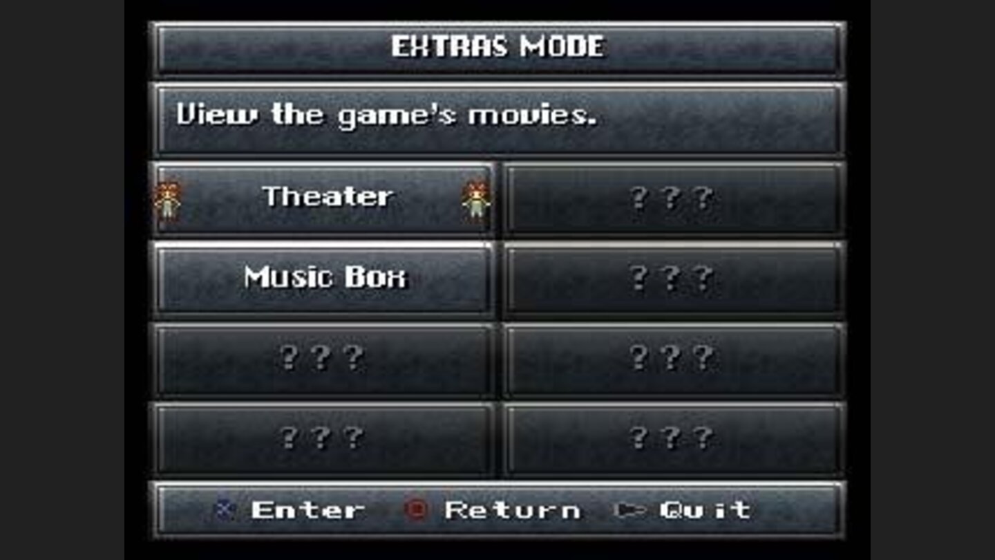 Extras Menu