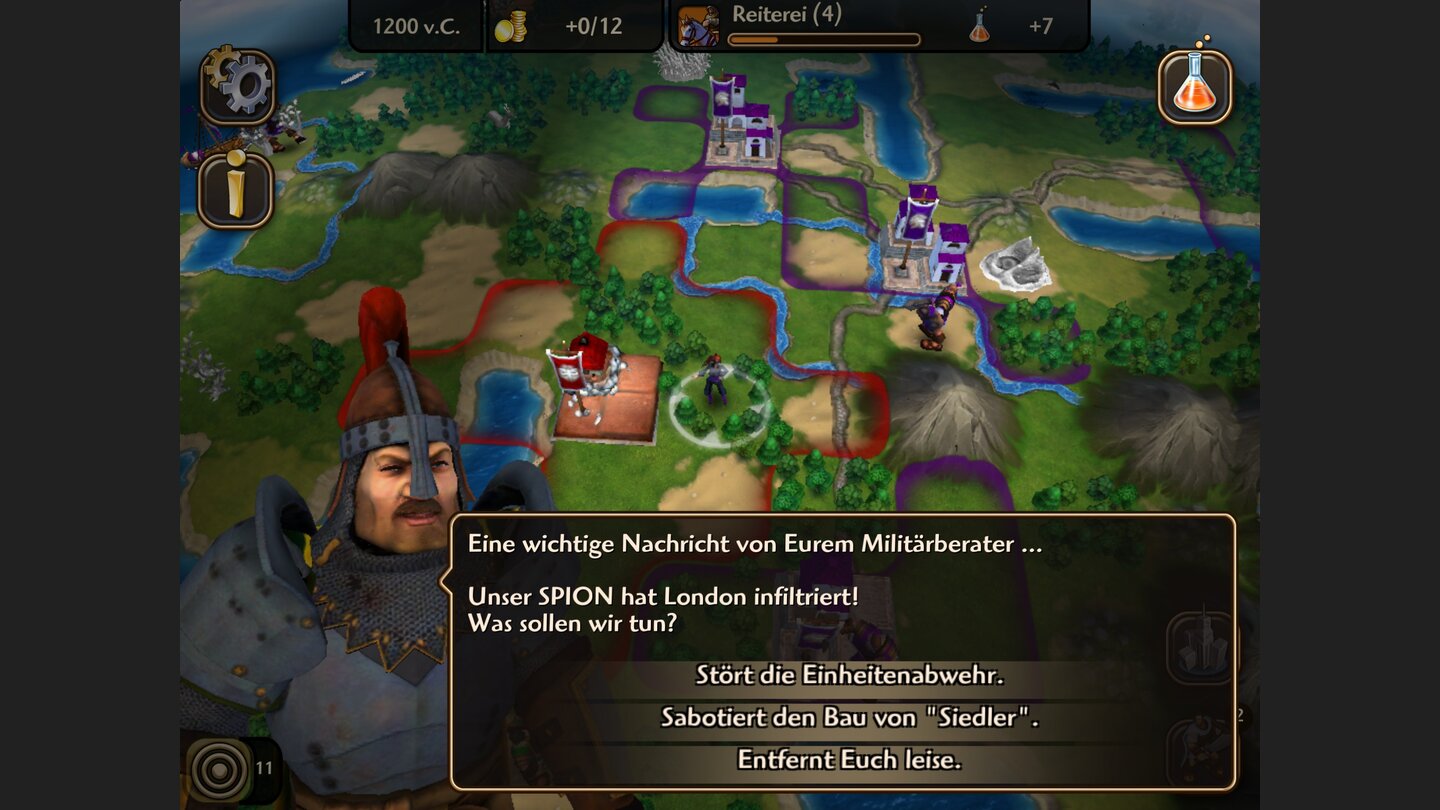Civilization Revolution 2Im Auftrag seines Imperators ist dieser Spion unterwegs und kann wählen, ob er die Verteidigung schwächen oder die Produktion sabotieren möchte.