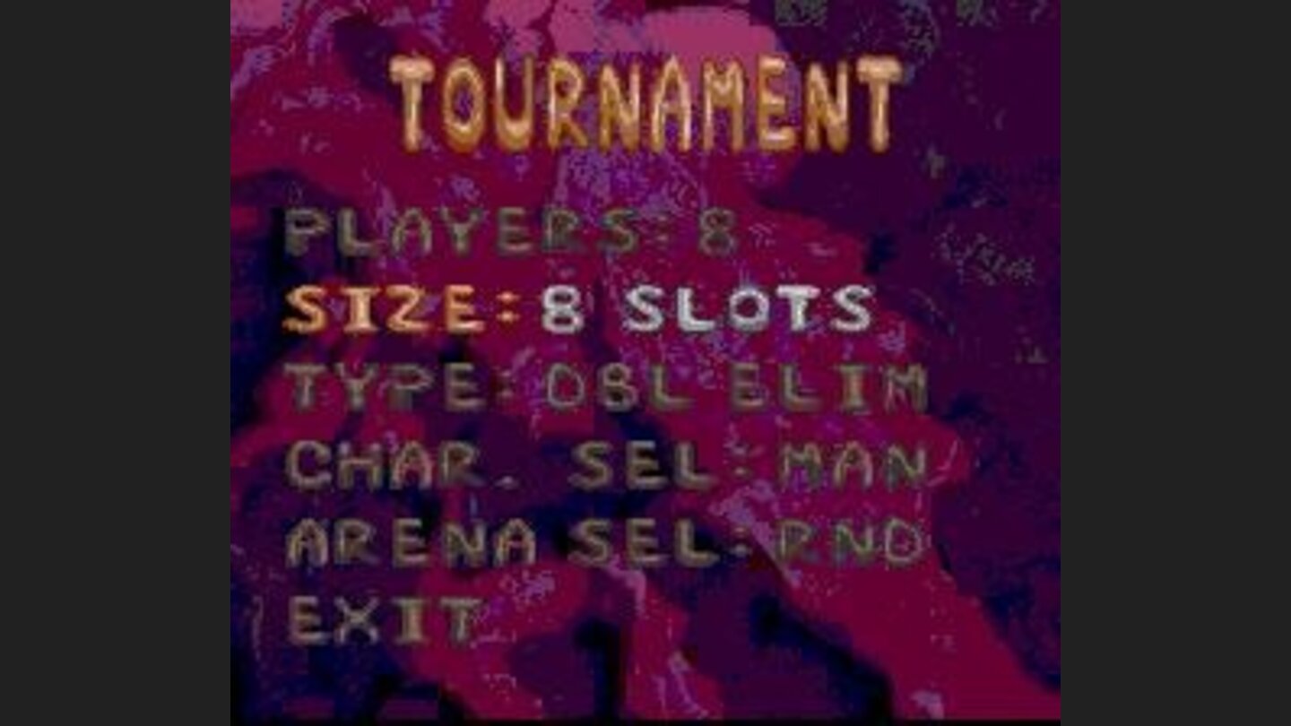 Tournament menu