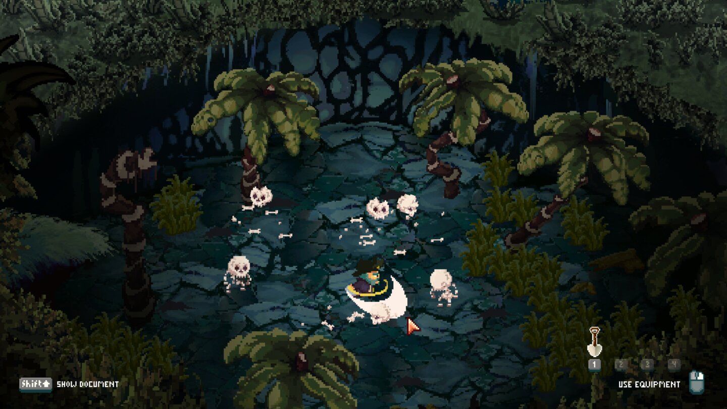 In CLEO wird auch gekämpft. Das Säbelschwingen erinnert an Link in The Legend of Zelda.