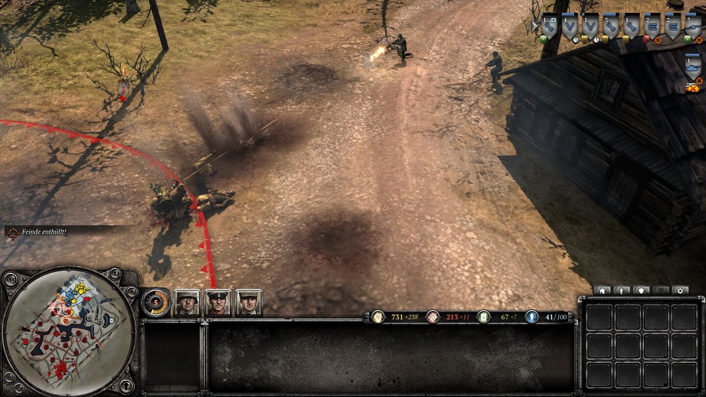 Company of Heroes 2 - MultiplayerMit unserer Schere (dem MG) schneiden wir das Papier (gegnerische Mörsergranaten).
