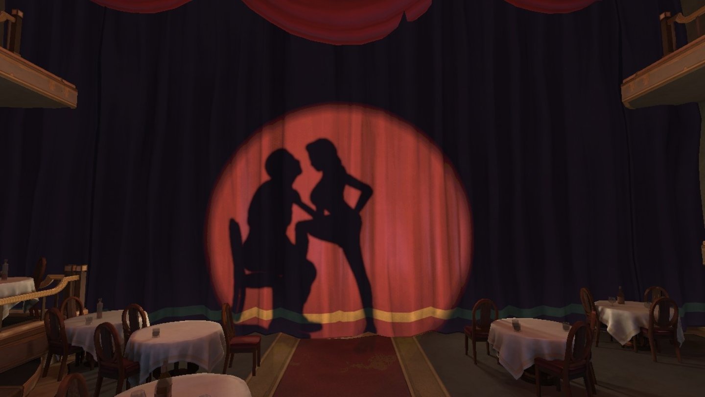 ContrastSämtliche Nebenfiguren des Spiels tauchen nur als Schattengestalten auf.