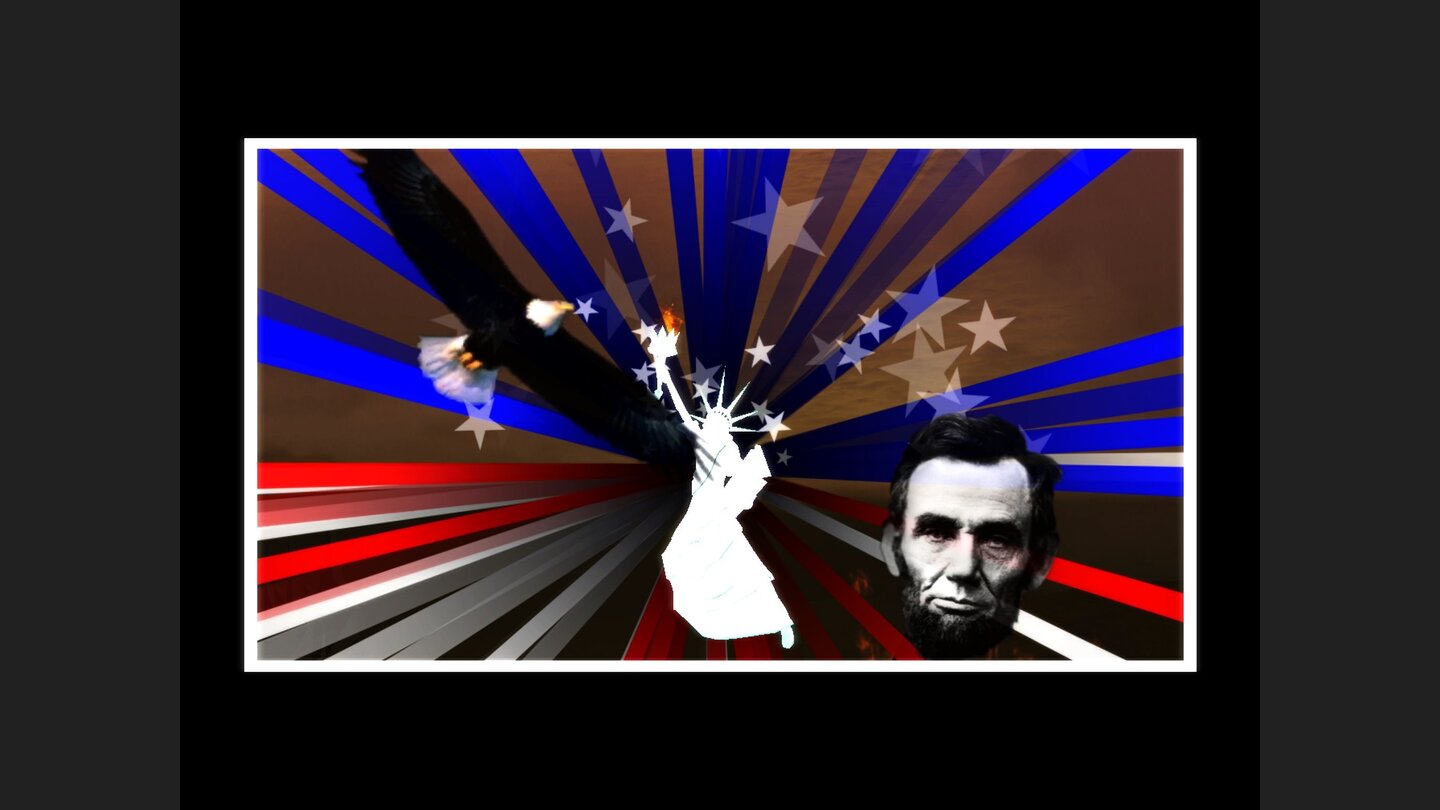 Costume QuestPräsidial: Spezialattacken wie dieser heilende Schrei werden von nicht abbrechbaren Sequenzen begleitet – und hier vom Konterfei von Abe Lincoln.