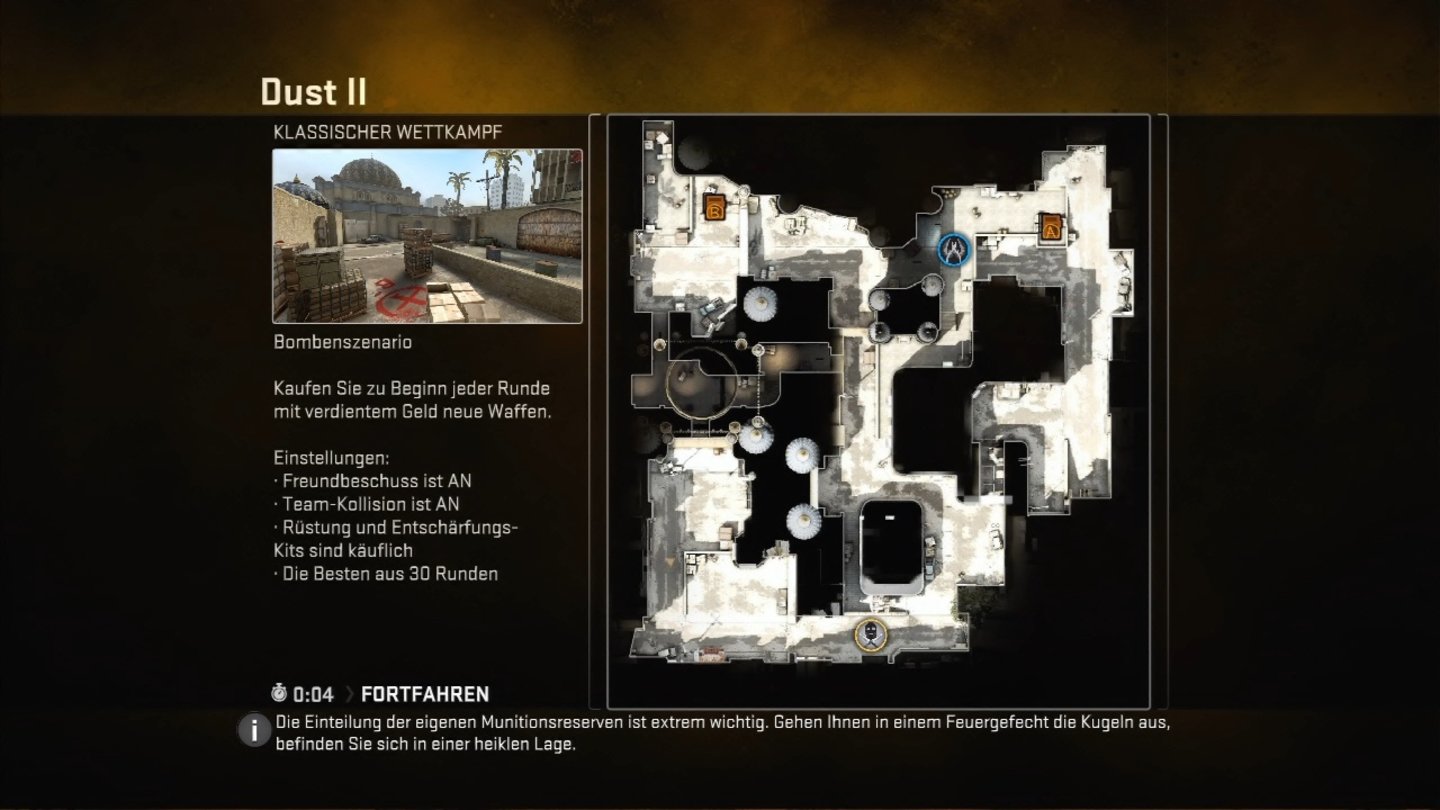 Counter-Strike: Global Offensive (Xbox 360)Der Ladebildschirm bietet eine praktische Übersicht über jede Karte.