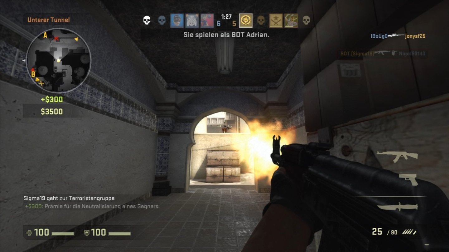Counter-Strike: Global Offensive (Xbox 360)So soll es laufen. Wer gut mit dem Gamepad umgehen kann, hat schon nach einer kurzen Eingewöhnungszeit erste Erfolgserlebnisse.