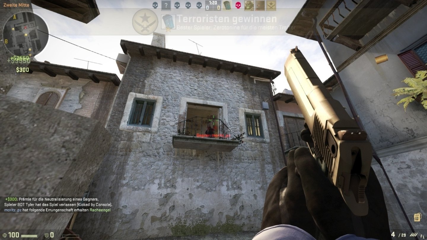 Counter-Strike: Global Offensive (Xbox 360)Spannung pur: die anfängliche Pistolenrunde. Hier eine Szene aus de_inferno.