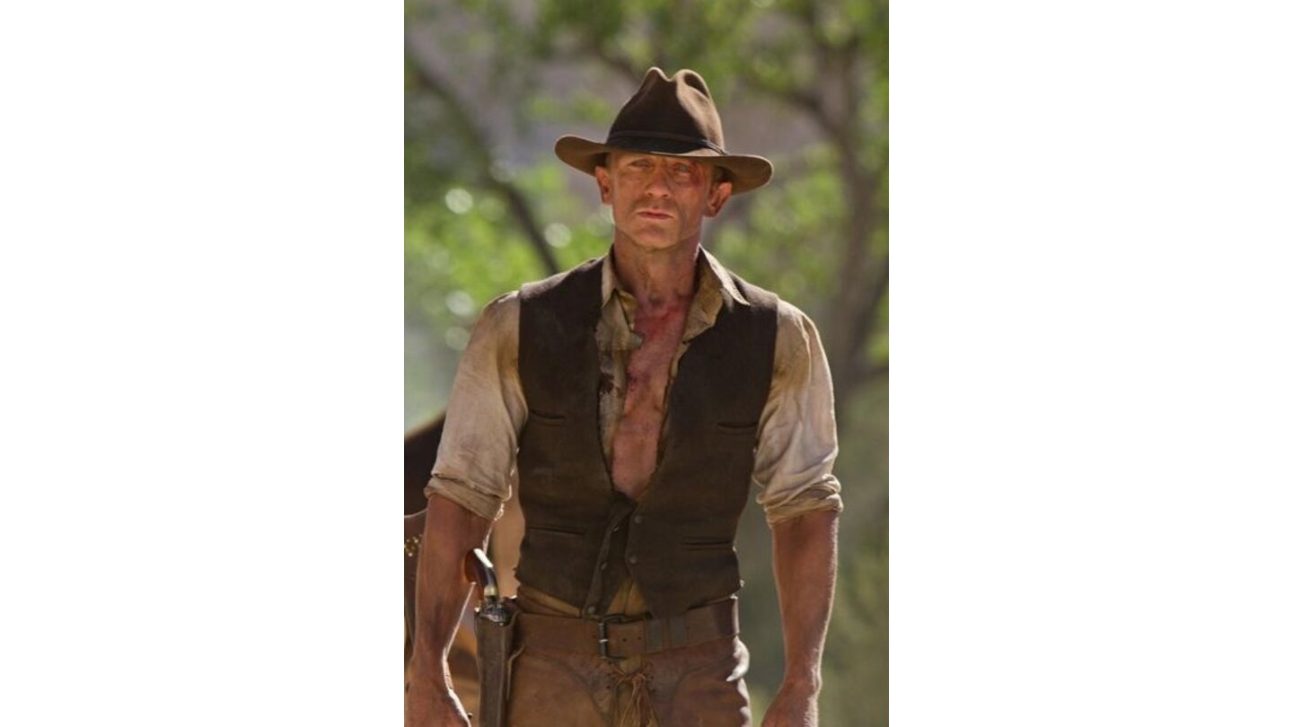 Cowboys & Aliens Daniel Craig wurde engagiert, weil man in ihm Ähnlichkeiten zu Steve McQueen aus „Die glorreichen Sieben“ sah. (Paramount Pictures Germany)