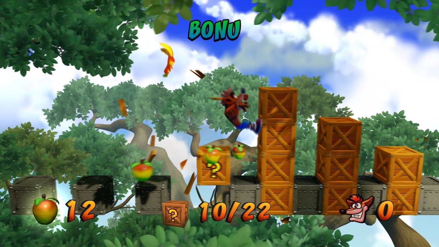 Crash Bandicoot N. Sane TrilogyIn den teils gut versteckten Bonuspassagen findet ihr weitere Kisten, Früchte und Extraleben.