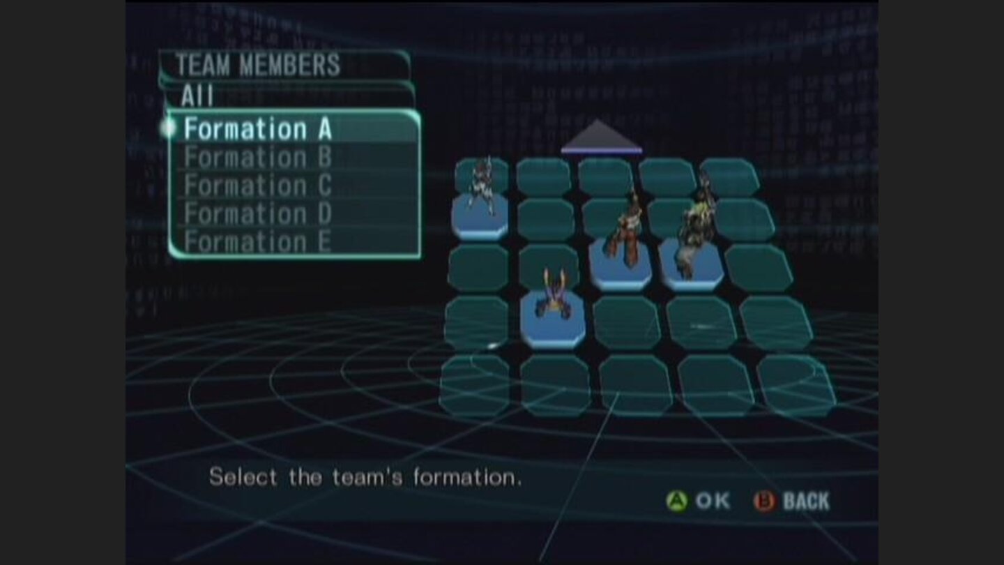 Here you can change the formation of your team.