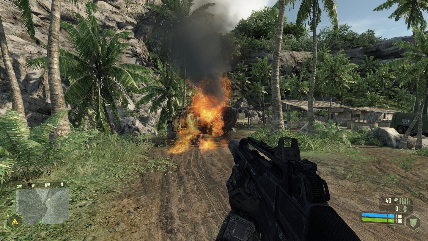 Crysis Vergleich PC vs Xbox - 1 Modell Auto Explosion PC