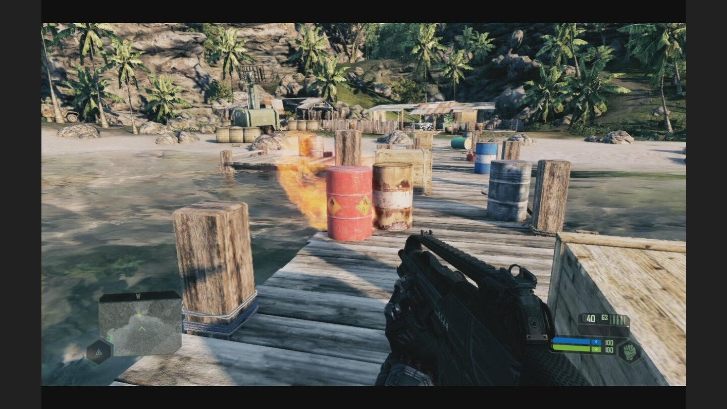 Crysis Vergleich PC vs Xbox - Explosion Fass Xbox