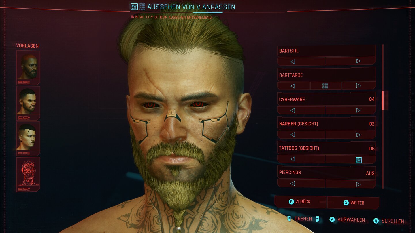 Cyberpunk 2077 - Charakter-Editor