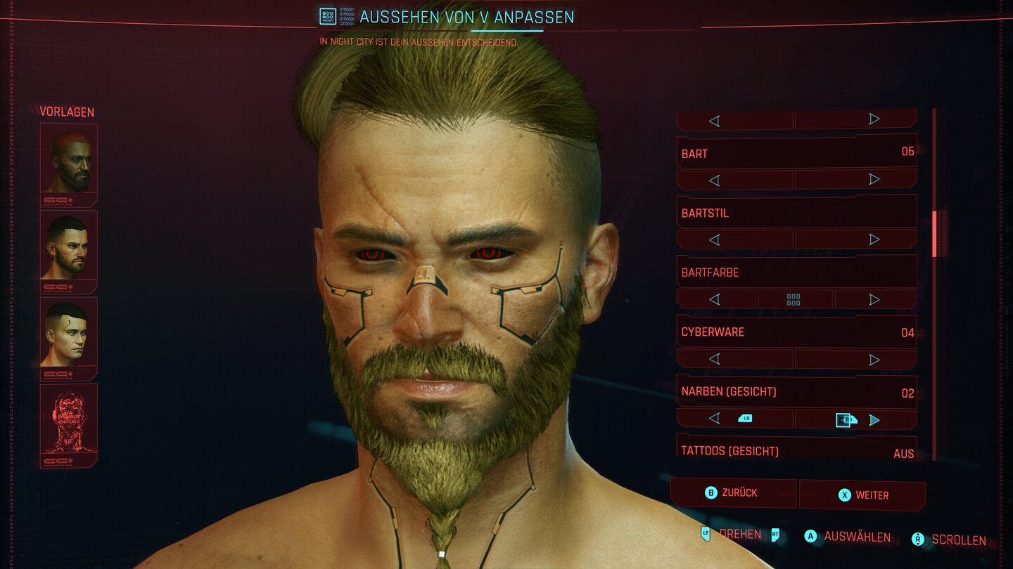 Cyberpunk 2077 - Charakter-Editor
