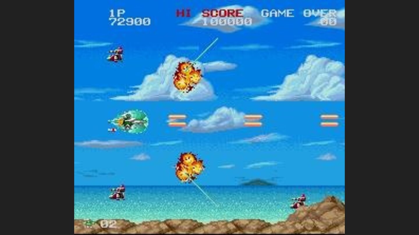 Blasting enemies on the first stage
