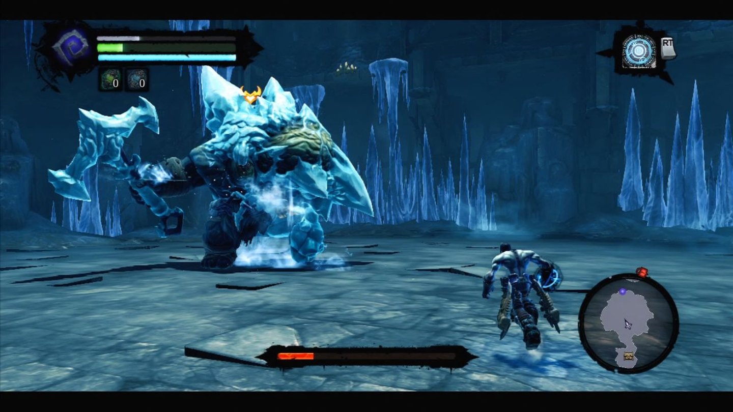 Darksiders 2 - Arguls GrabAuf diesen kolossalen Eiszwischenboss trifft Tod im ersten Dungeon. Vorsicht vor seinem Hammer!