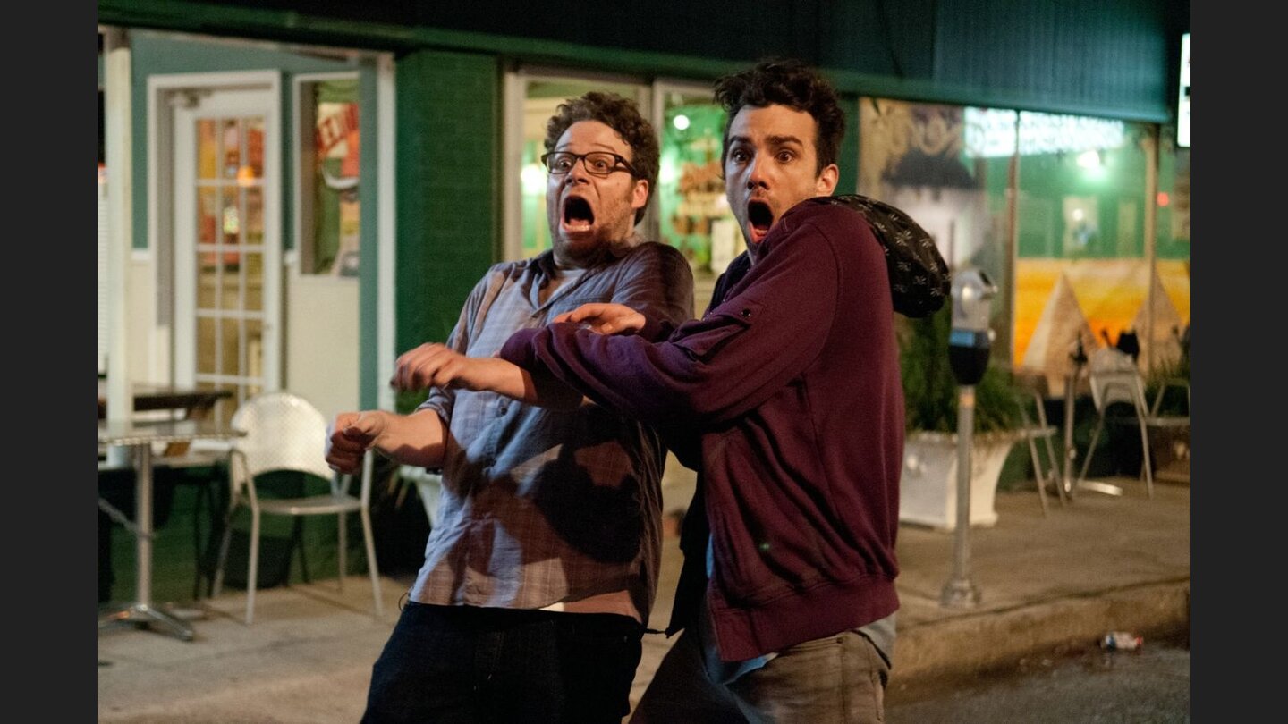 Das ist das Ende 08Das ist das EndeSeth Rogen sagt, dass etwa 50 Prozent der Dialoge im Film komplett improvisiert wurden.