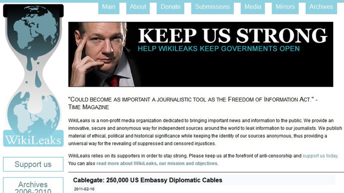 FebruarAußerdem: Die Internet-Seite Wikileaks wird für den Friedensnobelpreis nominiert.