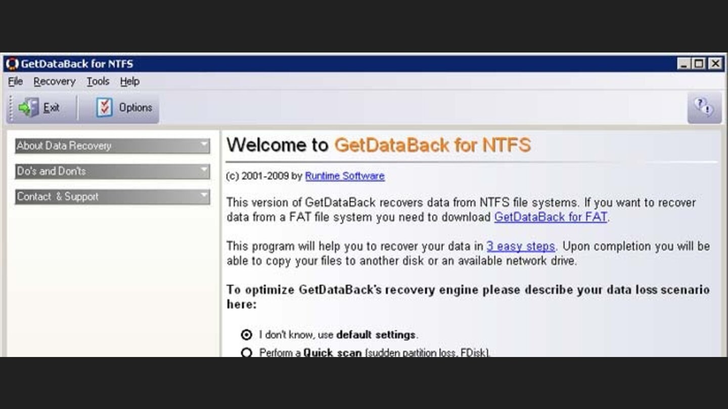 Runtime Softwares GetDataBack