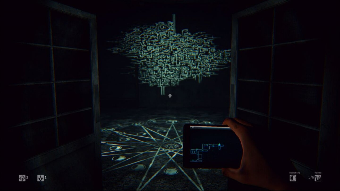 Daylight (PS4)In diesem mystisch anmutenden Raum finden wir nach dem Einsammeln aller Relikte das jeweilige Objekt, das uns Zugang zum nächsten Areal verschafft.