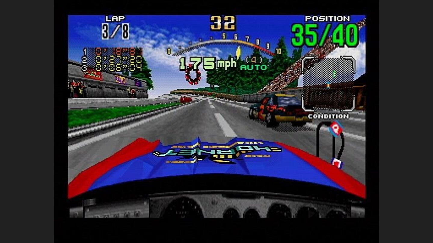 The view from inside the car