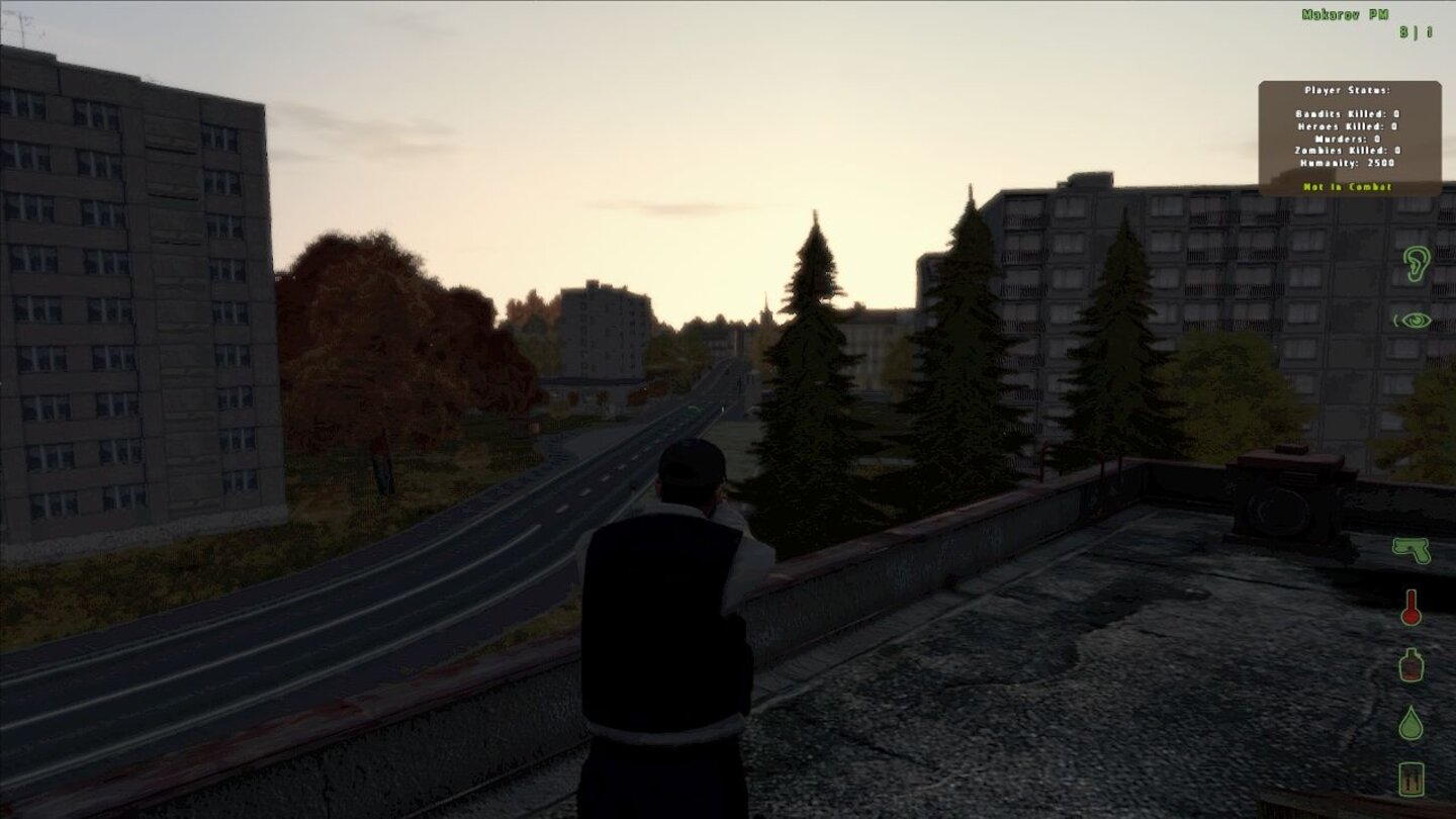 Zombies im SonnenuntergangDie Sonnentergänge auf Taviana sind trotz Zombieapokalypse und betagter Arma-2-Engie immer noch malerisch.