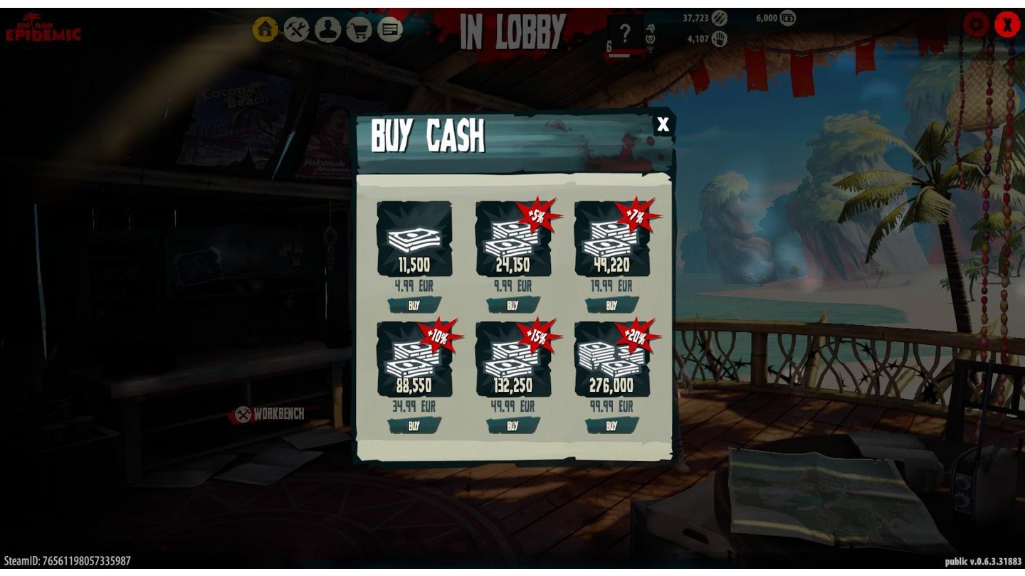 Dead Island: EpidemicIm In-Game-Shop können für Echtgeld Cash-Pakete gekauft werden. Mit diesen lassen sich einige Inhalte schneller oder überhaupt erst freischalten.