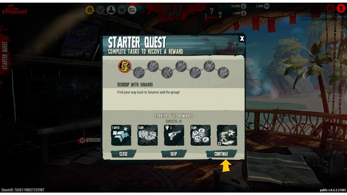 Dead Island: EpidemicDas als Starter-Quest bezeichnete Tutorial zeigt nicht nur die Grundlagen des Core-Gameplays, sondern führt auch ins Crafting und andere Spielelemente ein. Außerdem winken am Ende Belohnungen