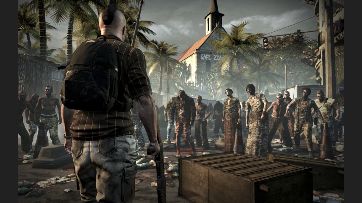 Dead IslandAuch wenn der Screenshot das Gegenteil suggeriert: In Dead Island sind wir stets in der Ego-Perspektive und meist ohne Knarre unterwegs.