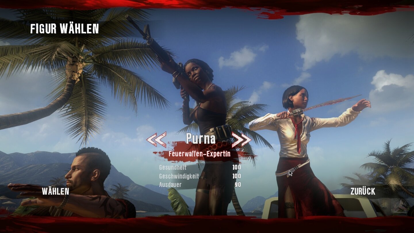 Dead IslandPurna bleibt auch lieber auf Distanz, sie schießt am besten.