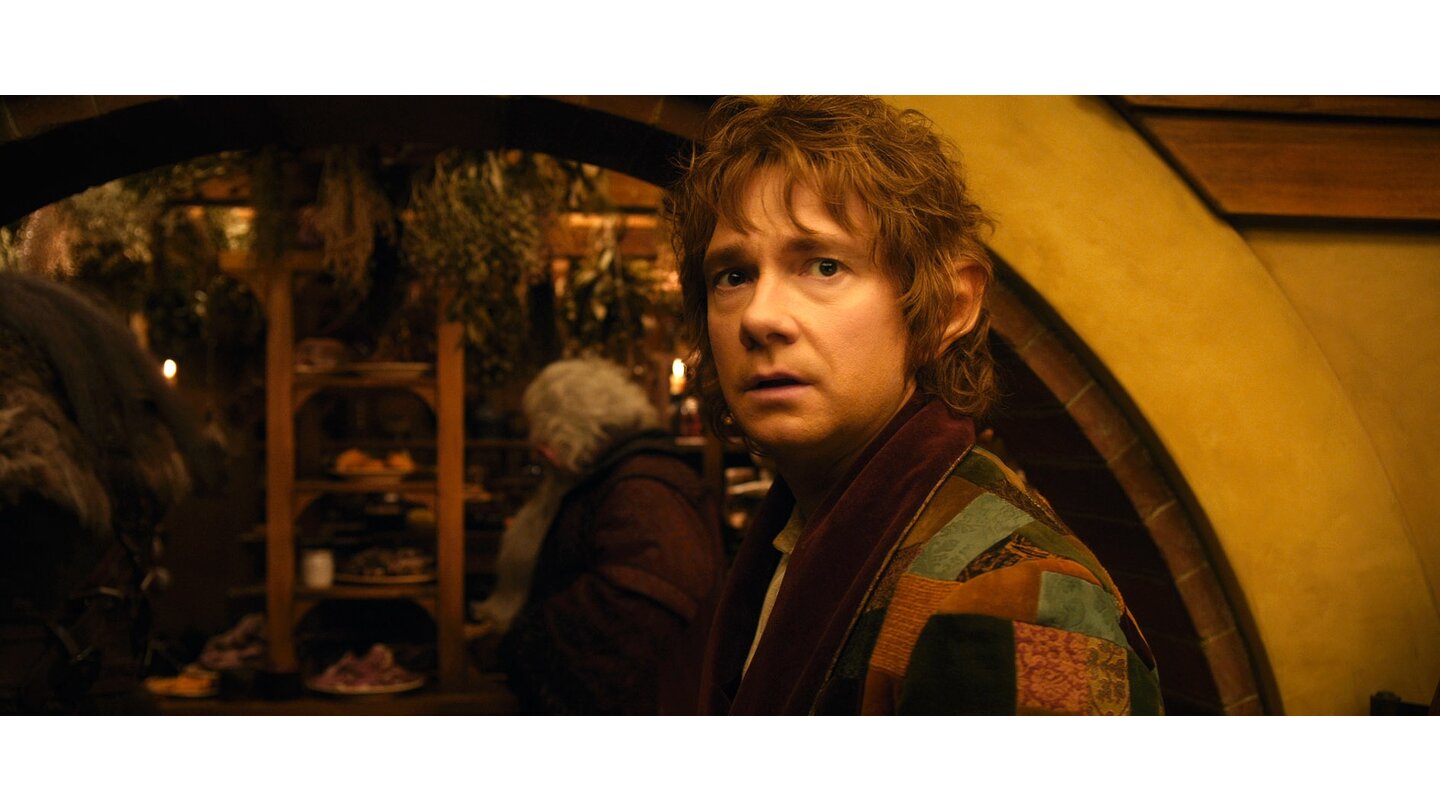 Der Hobbit: Eine unerwartete ReiseDer Hobbit beginnt mit einem unerwarteten Besuch in Bilbo Beutlins (Martin Freeman) Höhle.