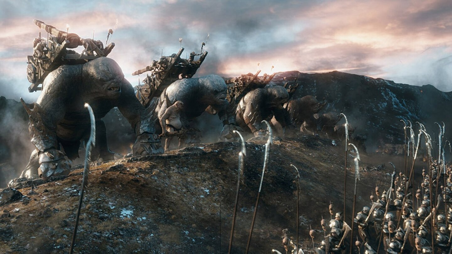 Der Hobbit: Die Schlacht der fünf HeereAuch wenn dieses Bild den Eindruck erweckt: So gigantisch wie die Schlacht um Minas Tirith wird es im dritten Hobbit nie.