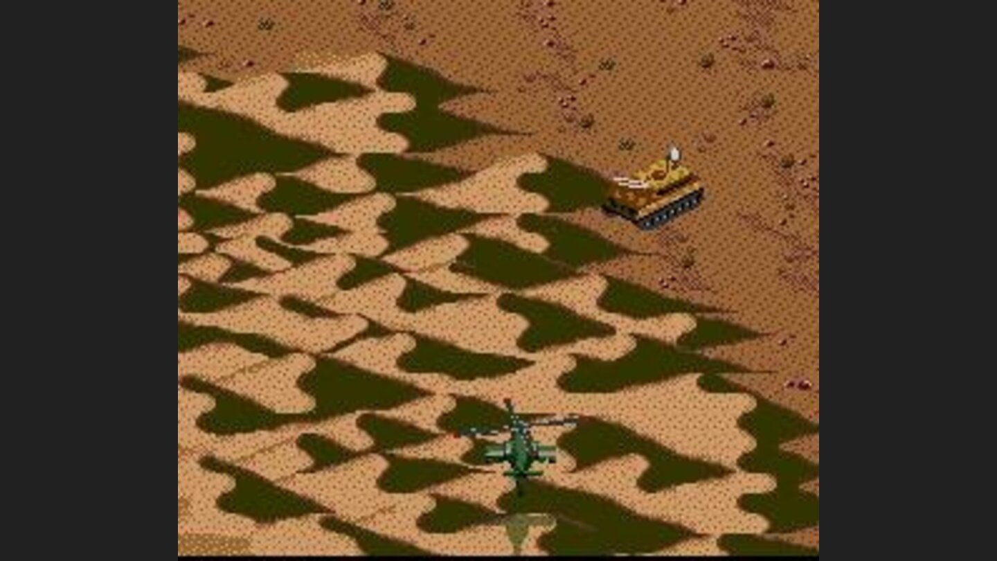 The tank lures behind the sands...